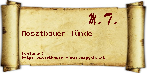 Mosztbauer Tünde névjegykártya